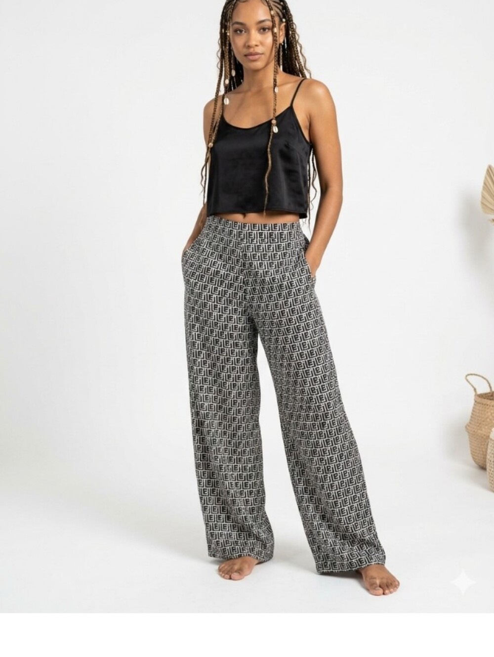 NEW Silk Black and White Lounge Pants